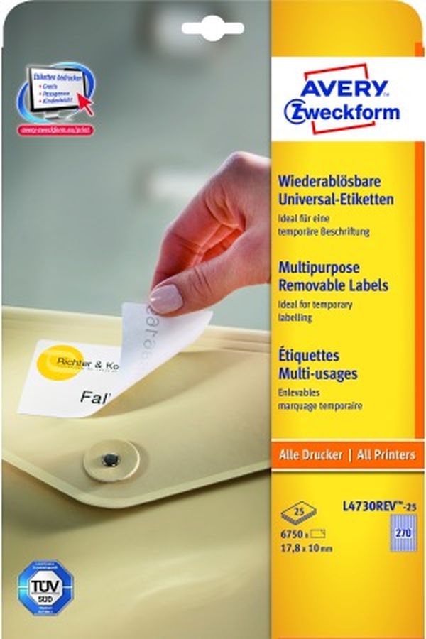 AVERY ZW. Universal-Etikett. 17,8x10mm - Image 1