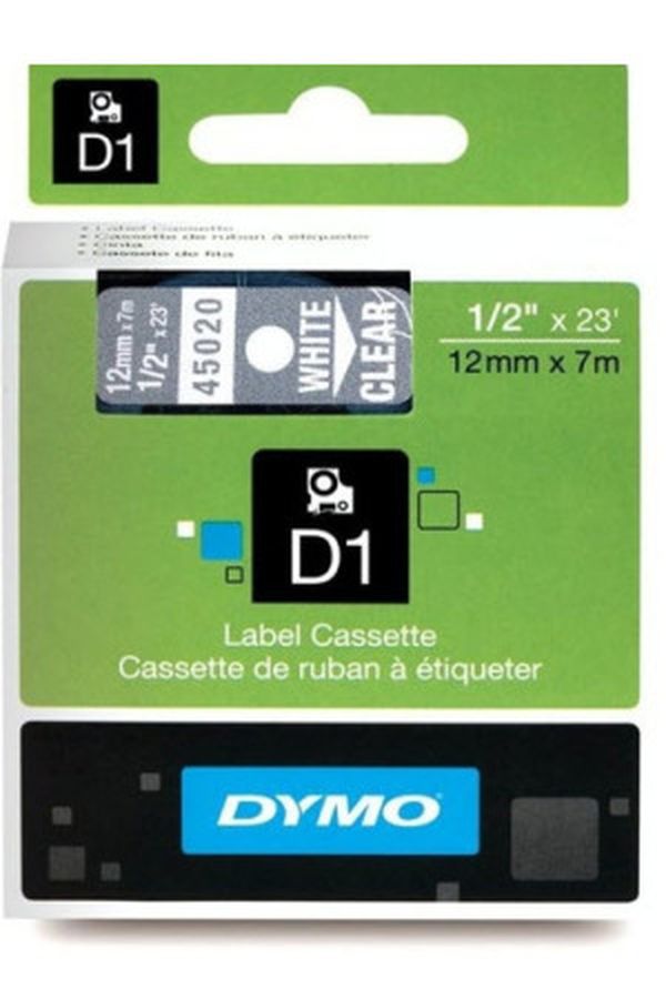 DYMO Schriftband D1 weiss/transp. - Image 1