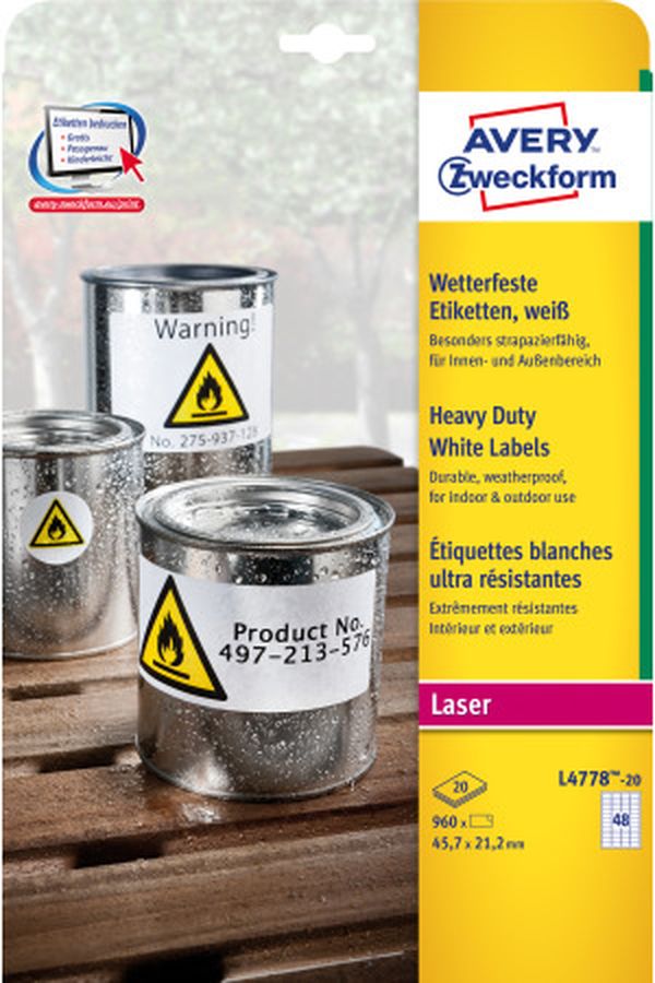 AVERY ZW. Etiketten 45,7x21,2mm - Image 1