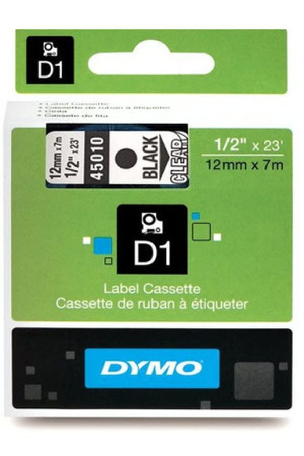 DYMO Schriftband D1 schwarz/transp. - Image 1