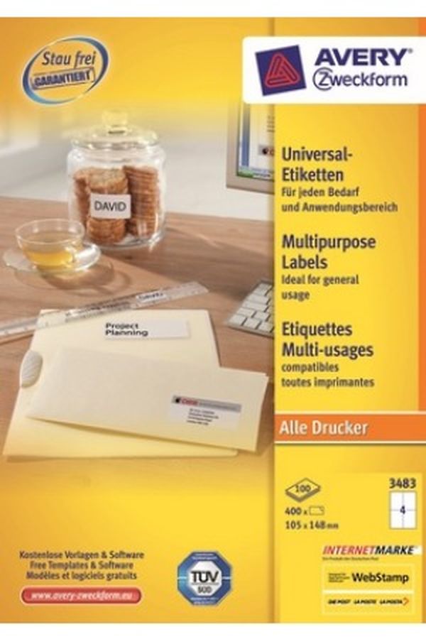 AVERY ZW. Universal-Etiketten 105x148mm - Image 1