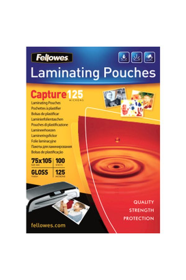 FELLOWES Folientasche 125mic 75x105mm - Image 1