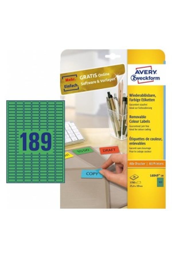 AVERY ZW. Etiketten 25,4x10mm - Image 1