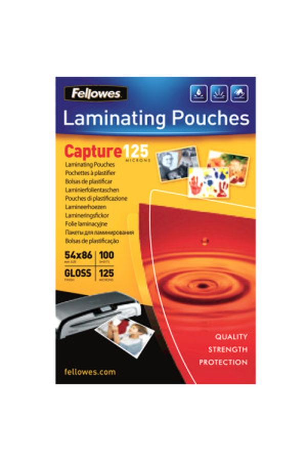 FELLOWES Folientasche 125mic 54x86mm - Image 1