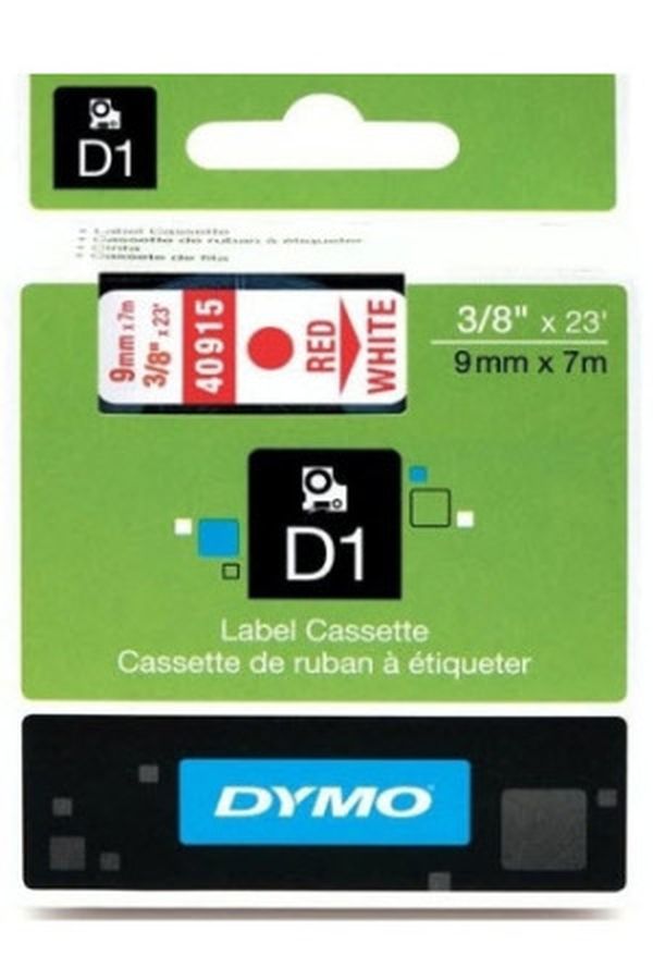 DYMO Schriftband D1 rot/weiss - Image 1