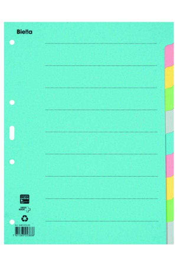 BIELLA Register Karton farbig A4 - Image 1