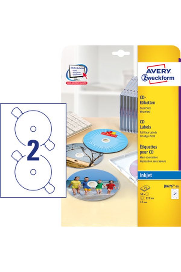AVERY ZW. CD-Etiketten SuperSize 117mm - Image 1