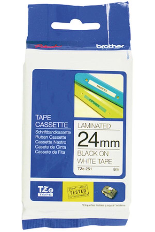 PTOUCH Band, laminiert schwarz/weiss - Image 1