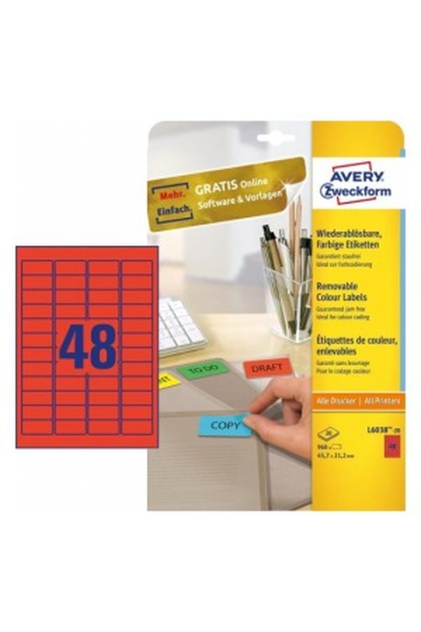 AVERY ZW. Etiketten 45.7x21.2mm - Image 1