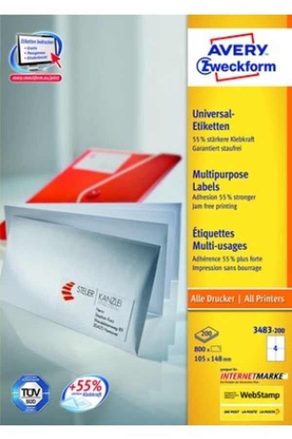 AVERY ZW. Universaletiketten 105x148mm - Image 1