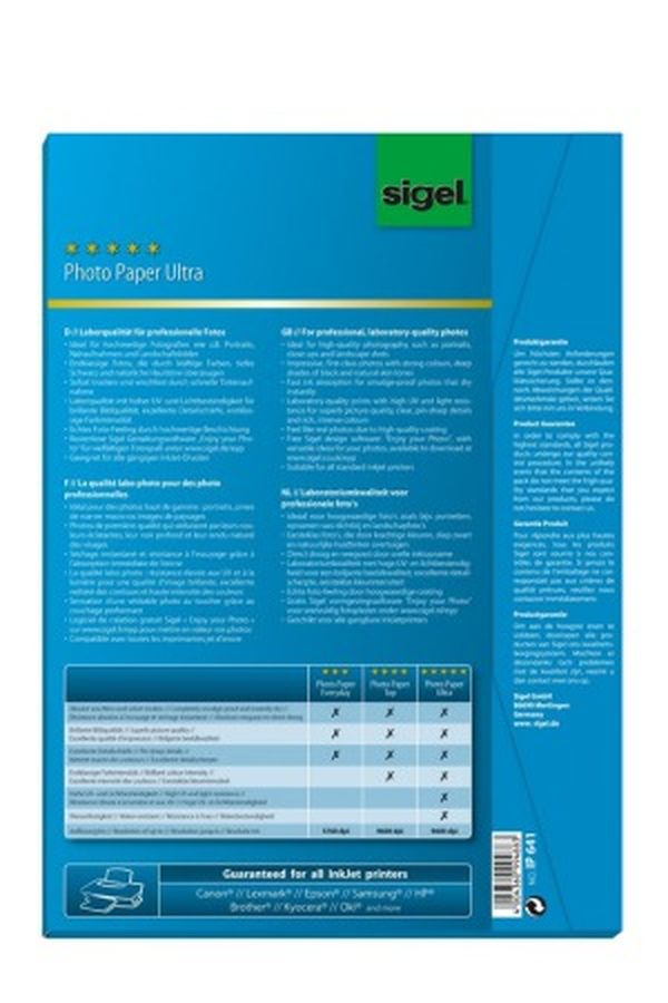 SIGEL InkJet Photo Paper Ultra A4 - Image 1