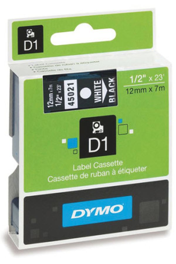 DYMO Schriftband D1 weiss/schwarz - Image 1
