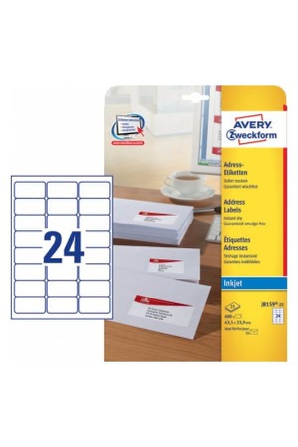 AVERY ZW. Adressetiketten 63.5x33.9mm - Image 1