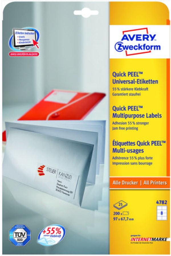 AVERY ZW. Universal-Etiketten 97x67,7mm - Image 1